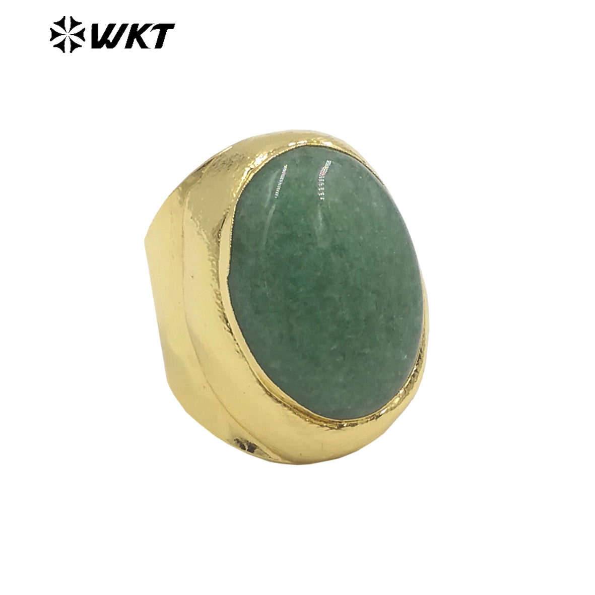 WT-R467 Newest Trendy Fashion HOT Ins Gemstone Jewelry Ring 18k Real Gold Plated Round Stone Anneversary Women Ring