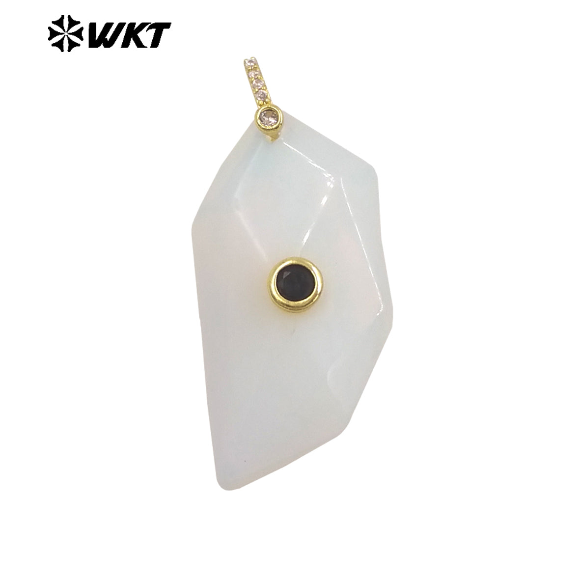 WT-P2145 Factory Wholesale Natural Gemstones Setting In Zircon Geometric Shape Gold Pendants For Women Earrings Handmade