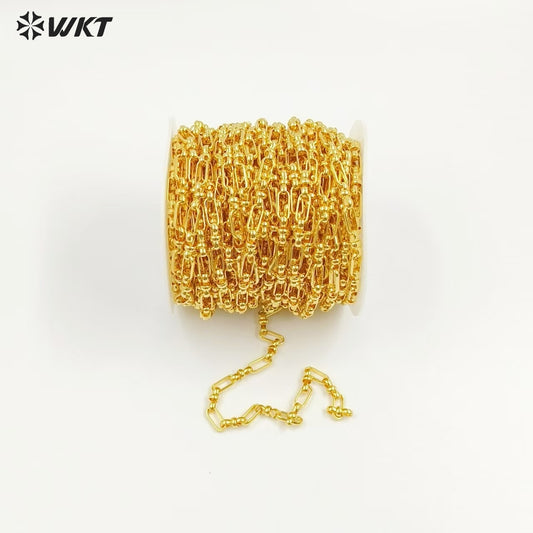 WT-BC239 New Arrival Link Finding Accessory With Metal Gold Electroplated Chain For Jewelry Making Rectangle Shape Simple Style