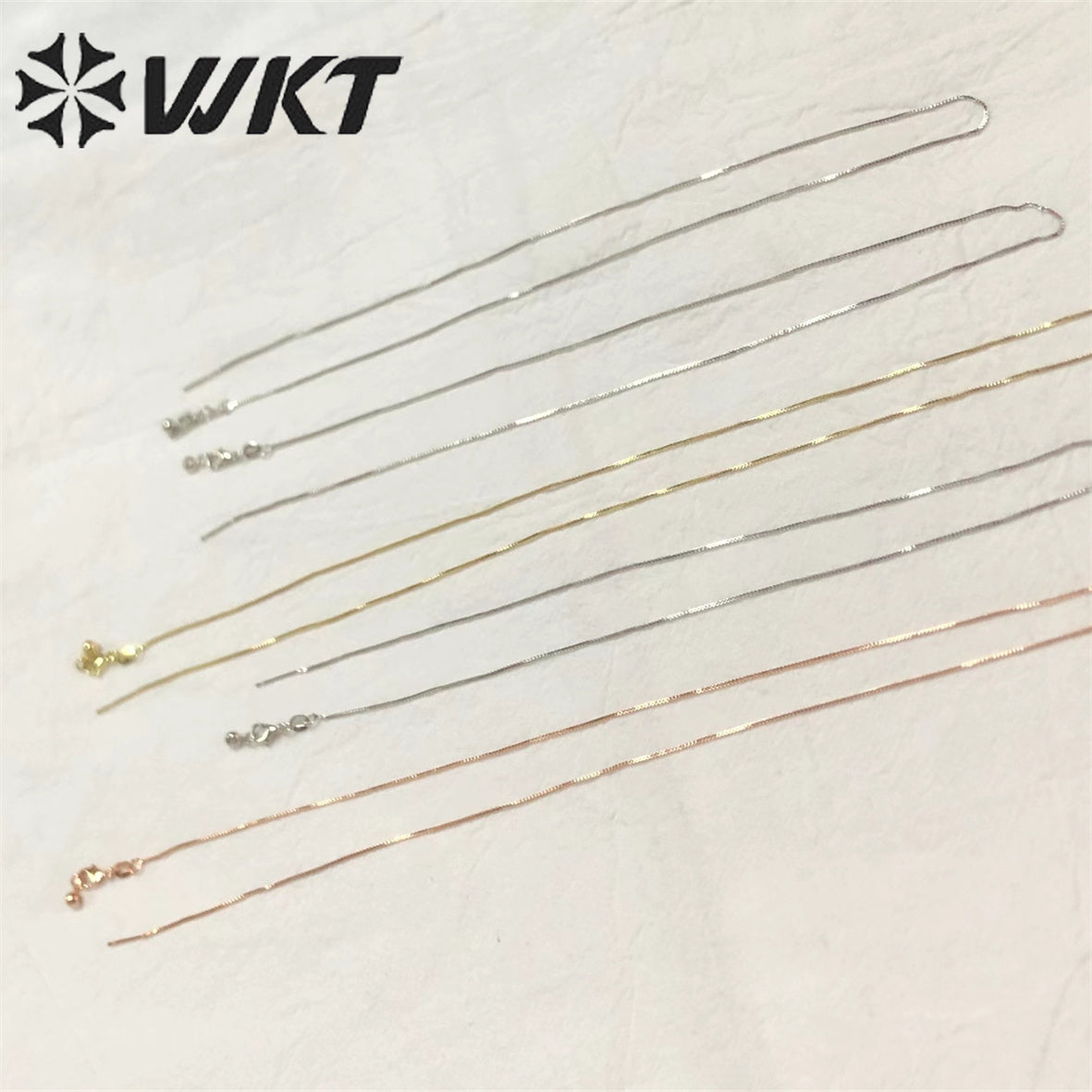 WT-BFN022 Nice and Attractive Jewelry 18k Real Gold Plated Box Chain in Adjustable Brass Pin Chain Women Jewelry Finding Chain