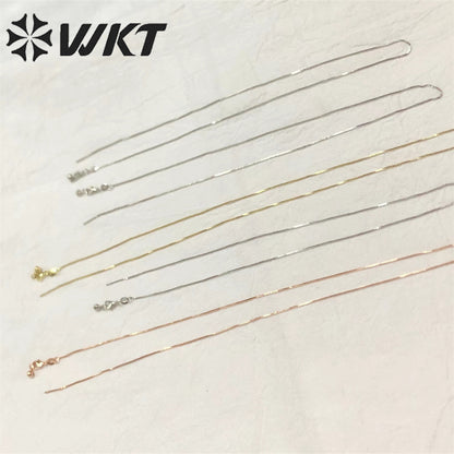 WT-BFN022 Nice and Attractive Jewelry 18k Real Gold Plated Box Chain in Adjustable Brass Pin Chain Women Jewelry Finding Chain