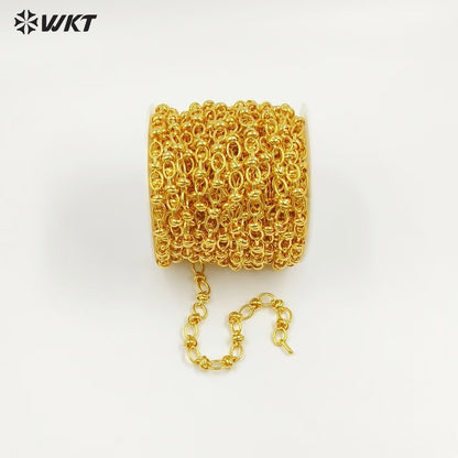 WT-BC238 Popular Sales Metal Gold Plated Chain Oval Shape Yellow Brass Link Accessories For Jewelry Handmade