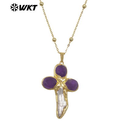 WT-JN284 Lastely Populared Design Necklace With 18k Gold Plated for Women Precious Birthday Gifts