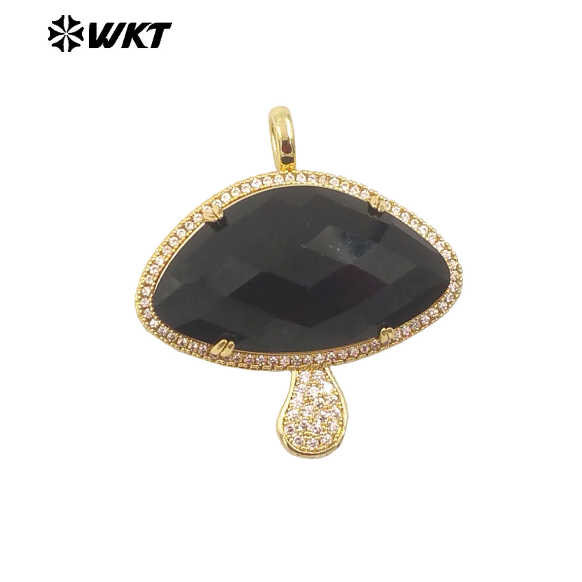 WT-MP297 Lovely 18K Real Gold Plated Natural Gemstone Setting America Popular Mushroom Jewelry Pendants Colors Available