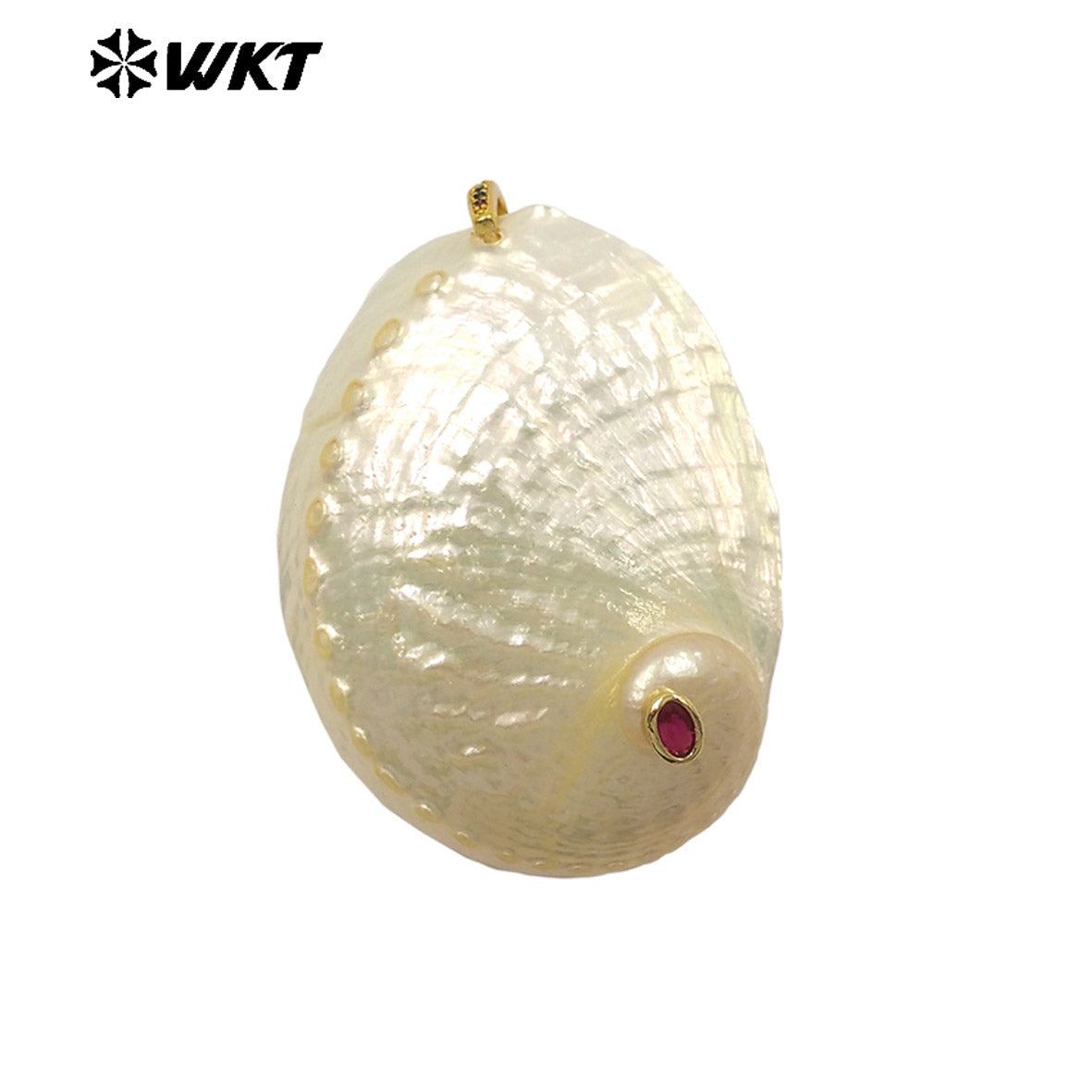 WT-JP498 Wonderful Trendy Natural Trumpet Setting In Zircon Gold Charm Pendants As Women Summer Series Necklace Accessory