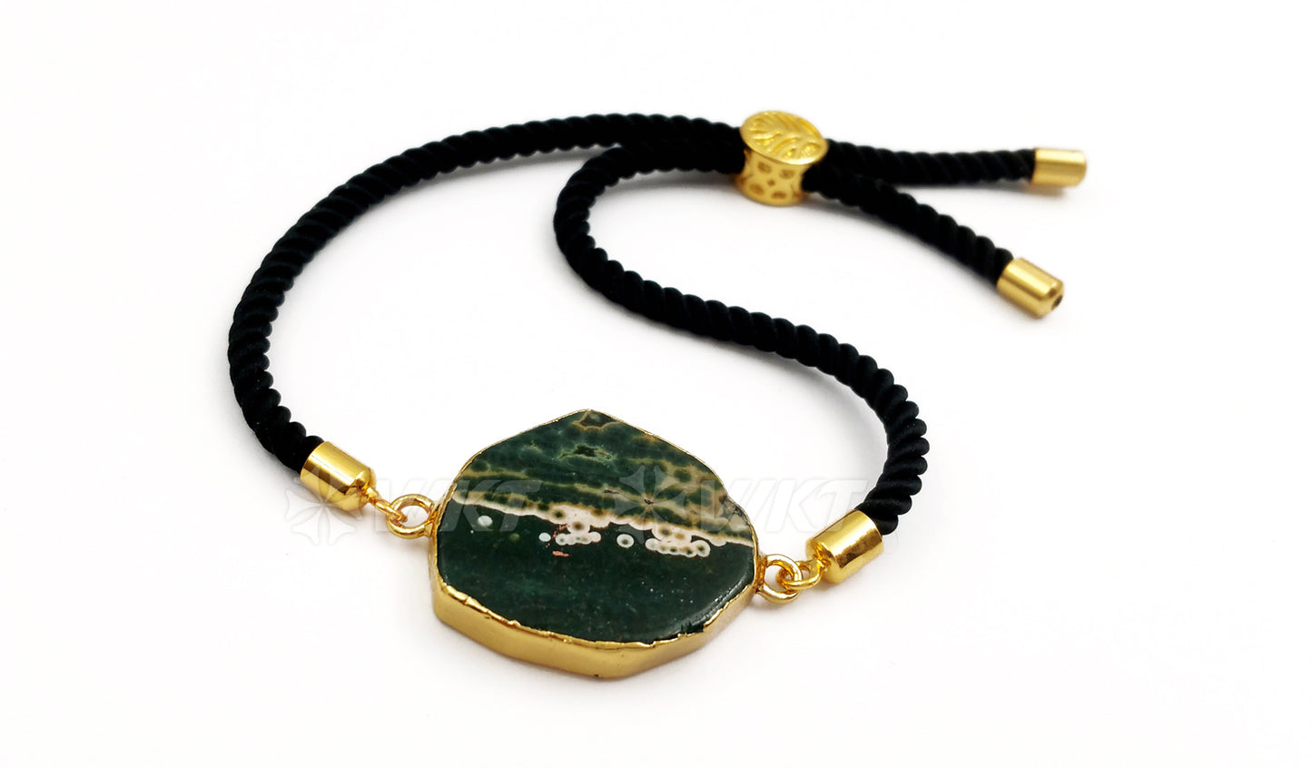 WT-B400 WKT Wholesale Irregular Natural Stone Bracelet Stylish Lobster Bangles With CZ Micro Pave Multi Color