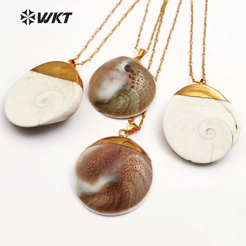 WT-JN026 New arrivals! Hot Sale natural Raw Stone pendant Vintage Druzy Necklace with gold color plated Circle shape pendant