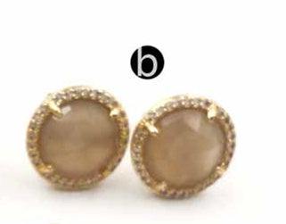 WT-ME054 Wholesale Special Design Beautiful Star Shape for Women Decoration Cubic Zirconia Pave Round Stud Earring