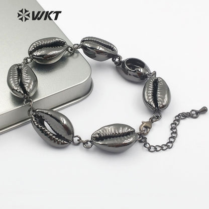 WT-B430 Cowrie Shell in Full Gold Silver Rose Gold Gun Black Electroplated Plated Different Kinds Bohe Gift for Women Bracelets