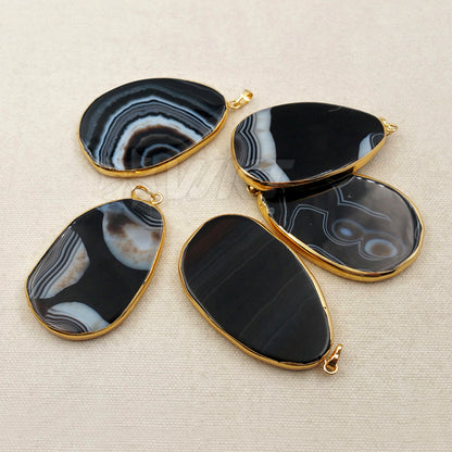 WT-P1259 Popular Wholesale New Fashion for Women Decorate Jewelry Teardrop Shape Exquisite Slice Agate Pendant