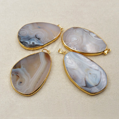 WT-P1259 Popular Wholesale New Fashion for Women Decorate Jewelry Teardrop Shape Exquisite Slice Agate Pendant