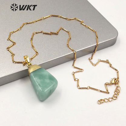 WT-N1211 Wholesale New Natural Gemstone Necklace Gold Plated Stylish Women Charm Jewelry Natural Stone Necklace
