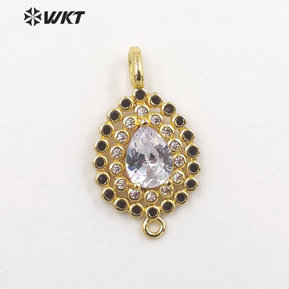 WT-C320 WKT Trendy Fashion Style Jewelry Accessories Stone for Bracelet Micro Paved Gemstone Connectors