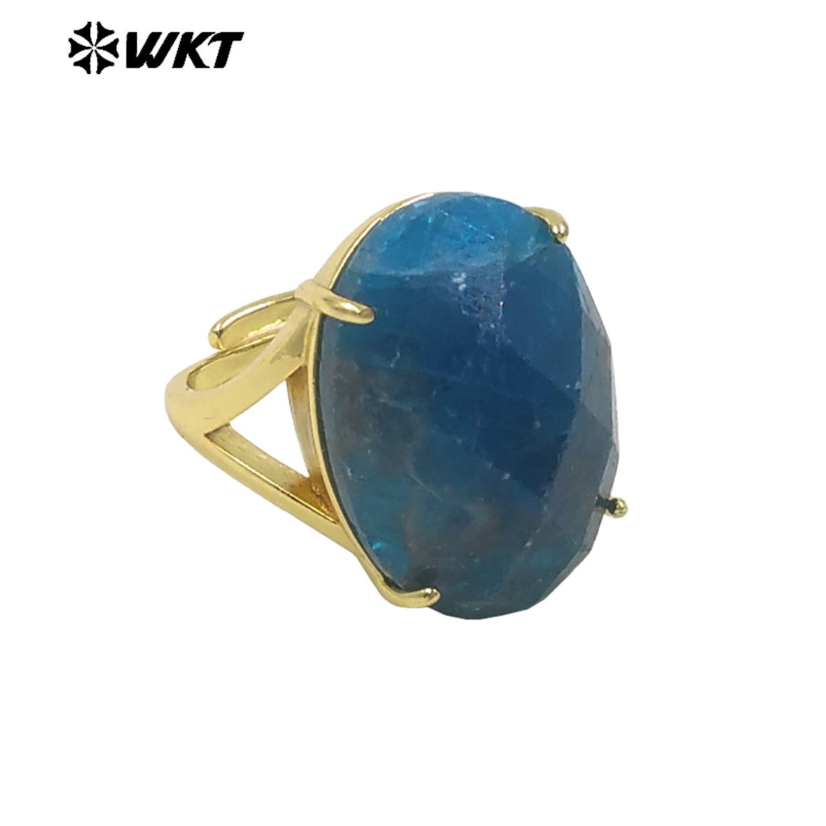 WT-R604 Good Quality Gold Electroplated Faceted Multiple Natural Gemstones Rings For Friends Fashionable Jewelry Present