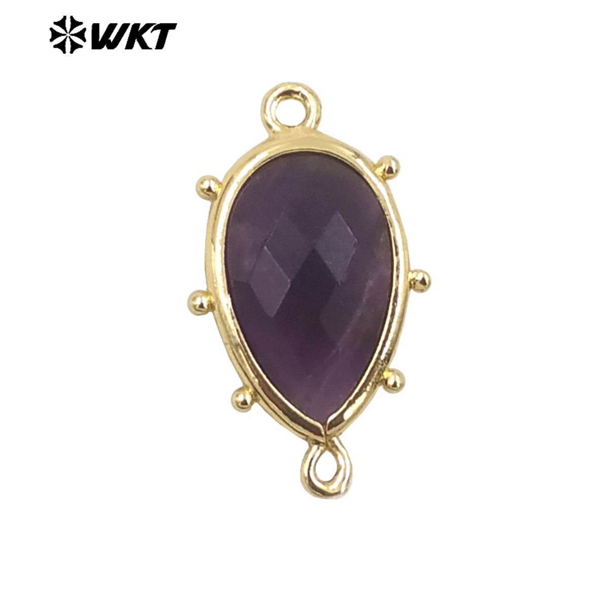 WT-C329 WKT Spring Series Candy Color Lovely Small Teardrop Natural Sun Stone Bracelet Connectors for DIY Jewelry Making