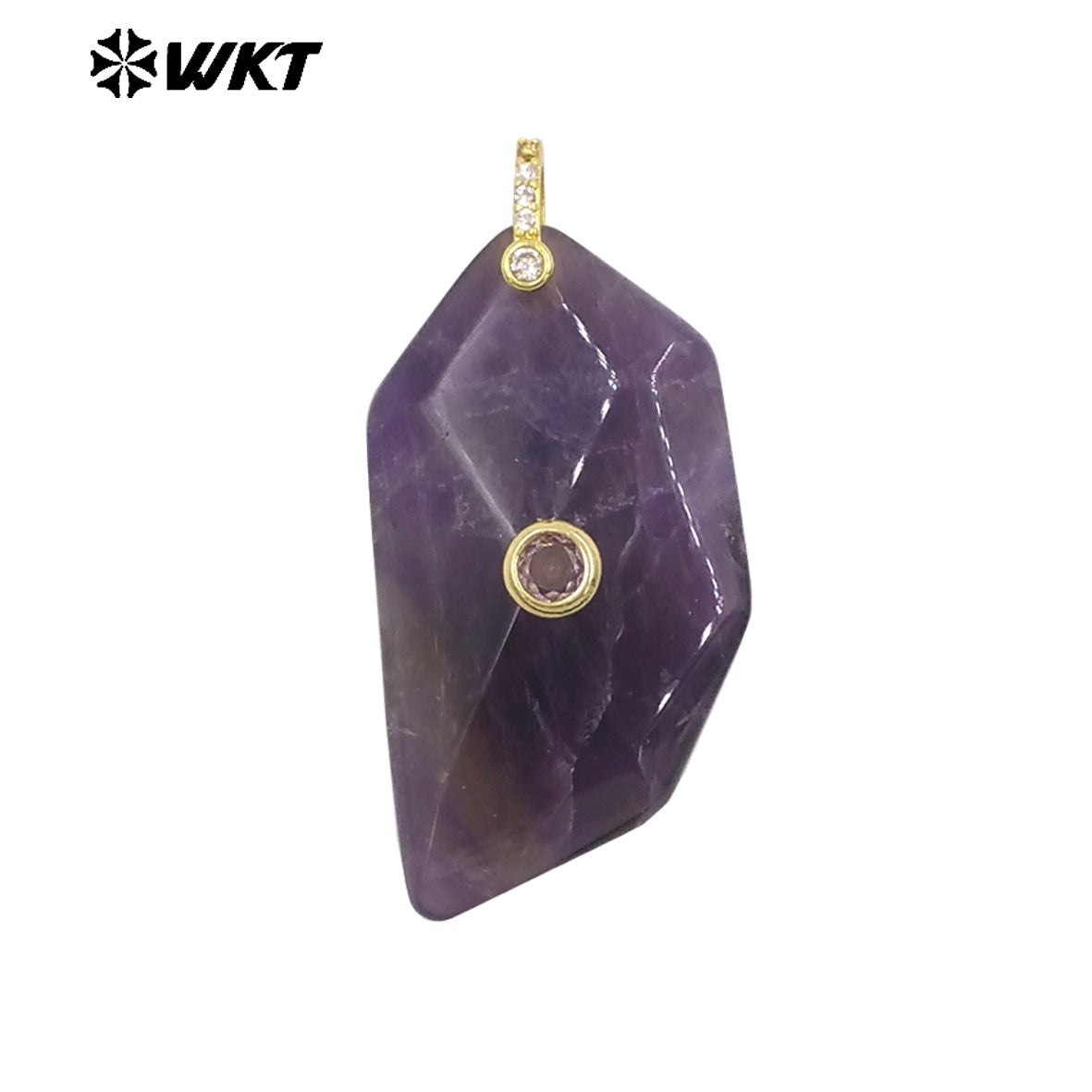 WT-P2145 Factory Wholesale Natural Gemstones Setting In Zircon Geometric Shape Gold Pendants For Women Earrings Handmade