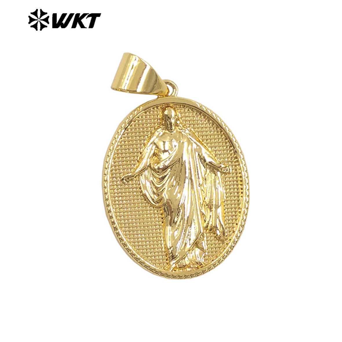 JFE147 Wholesale Newest Metal Yellow Brass Gold Plated Jesus Religious Pendant Resist Tarnishable For Necklace Jewelry DIY
