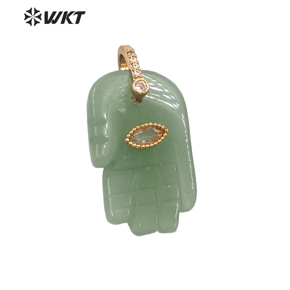 WT-P2040 New Fashion Cute Natural Stone And Zircon Hand Shape Little Pendants As Lady Earrings DIY Jewelry Accessories