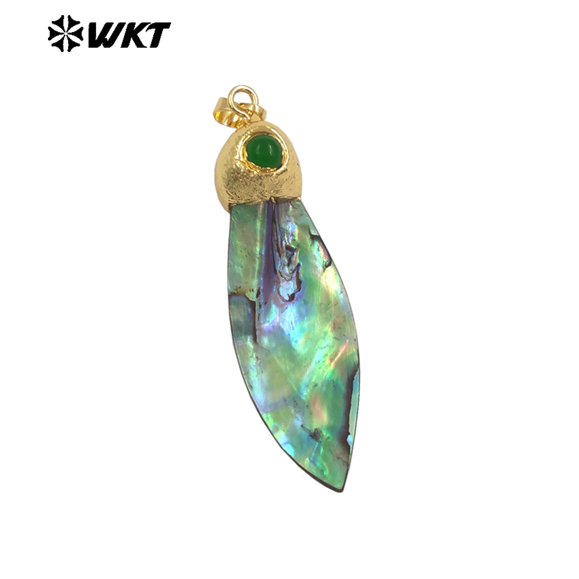 WT-JP447 Wholesale Vintage Design Gold Plated Natural Abalone Shell Sword Shape Little Pendants As Earrings Necklace DIY Finding