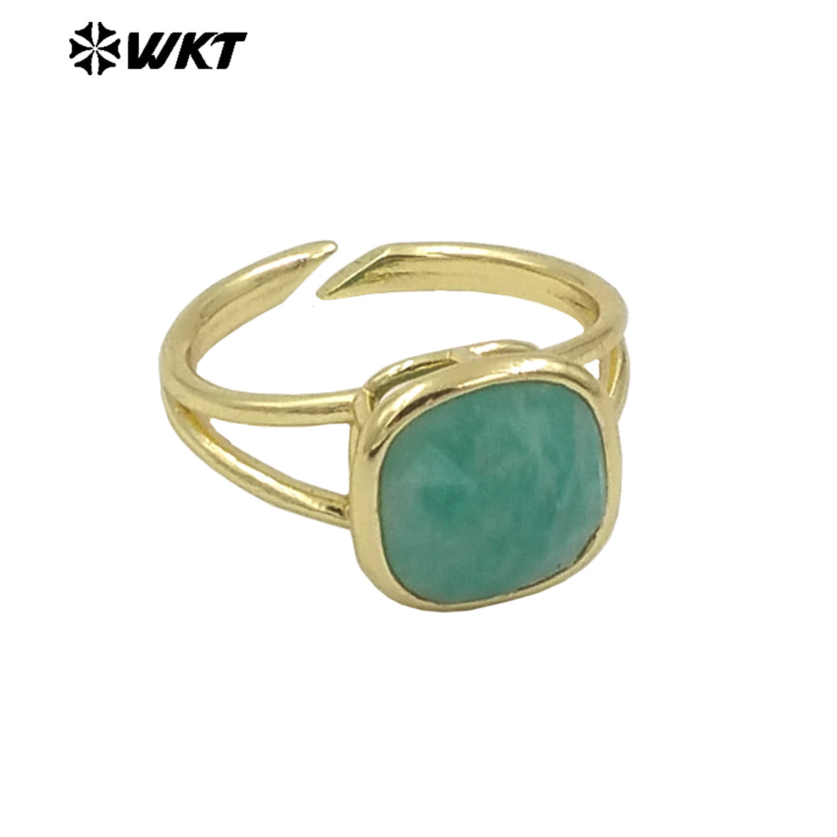 WT-R522 Wholesale New Square Natural Gemstone Setting Birthday Stone Elegant Small Amethyst Ring