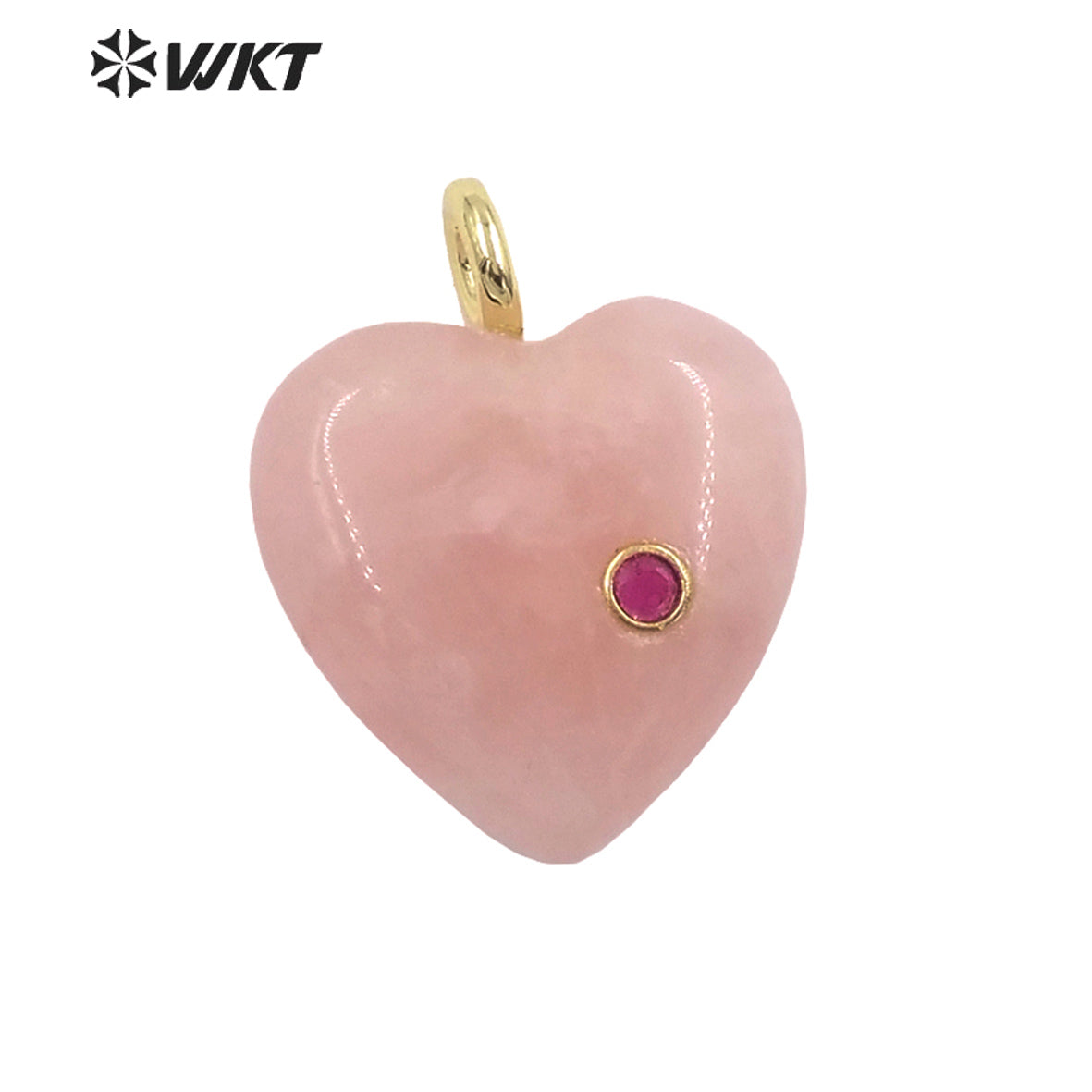 WT-P2028 Factory Wholesale Romantic Style Natural Gemstones And Zircon Heart Shape Pendants For Earrings Design Charms