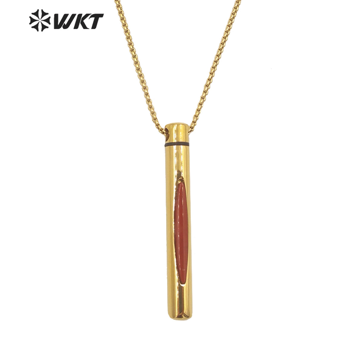 WT-N1371 Niche Design Gemstone Pendant Necklace Inlaid Colored Gemstone Necklace 18k Real Gold Plated Perfume Bottle Necklace
