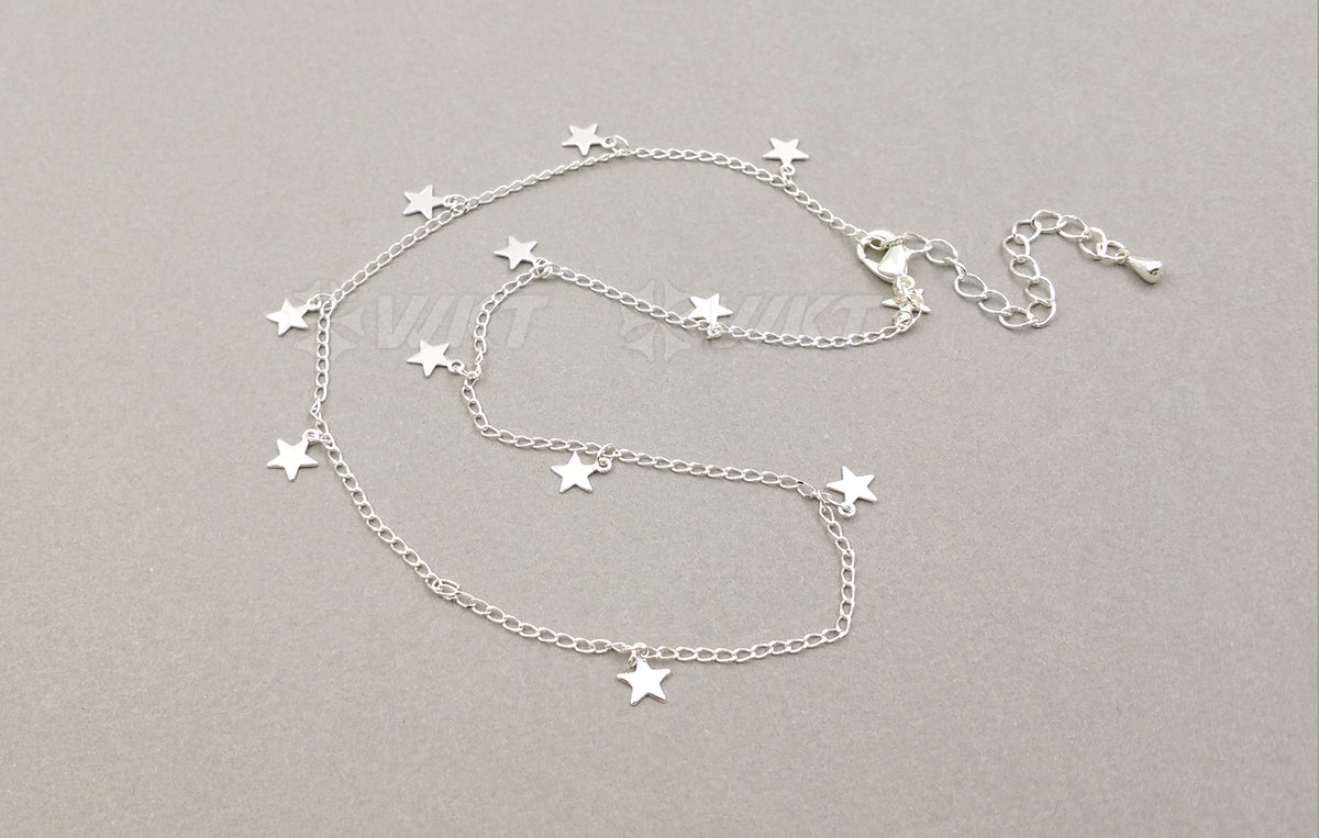 WT-N978 Wholesale Fashion Hot Young Girl High Quality Necklace24K Real Gold /gun Black / Rose Gold /silver Little Star Necklace