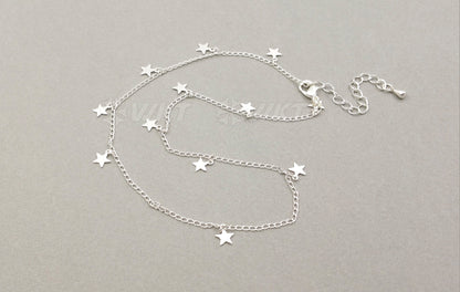 WT-N978 Wholesale Fashion Hot Young Girl High Quality Necklace24K Real Gold /gun Black / Rose Gold /silver Little Star Necklace