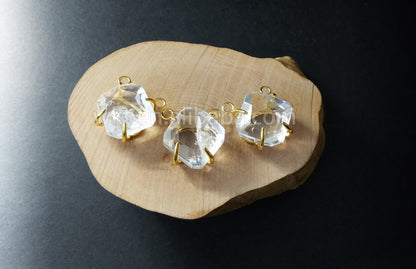 WT-P766 WKT Hot Natural square Faceted Claw Prong Setting Natural Gemstone Pendant 18k Real Gold Plated Quartz Stone Pendant