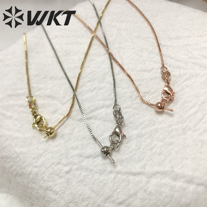 WT-BFN022 Nice and Attractive Jewelry 18k Real Gold Plated Box Chain in Adjustable Brass Pin Chain Women Jewelry Finding Chain