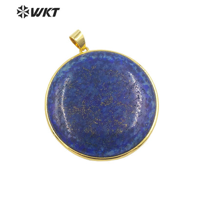 WT-P1798 Lovely Round Bohemia Pendant Color Stone 18k Real Gold Plated Ladies Jewelry Accessories Pendant Natural Stone Pendant
