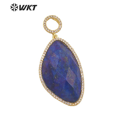 WT-MP239 WKT 2022 Hot Sale Infinity Charms Colored Stone Oval Pendant Zircon Pendant Lady Necklace Jewelry for Gift