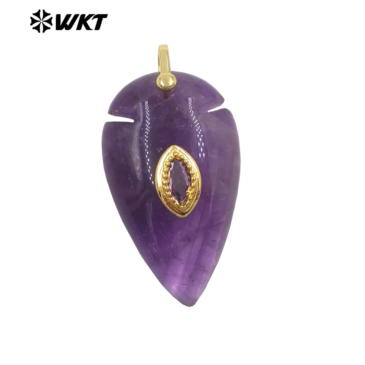 WT-P2144 New Product Colorful Zircon And Natural Gemstones Pointed Waterdrop Shape Gold Pendants For Unique Jewelry Making