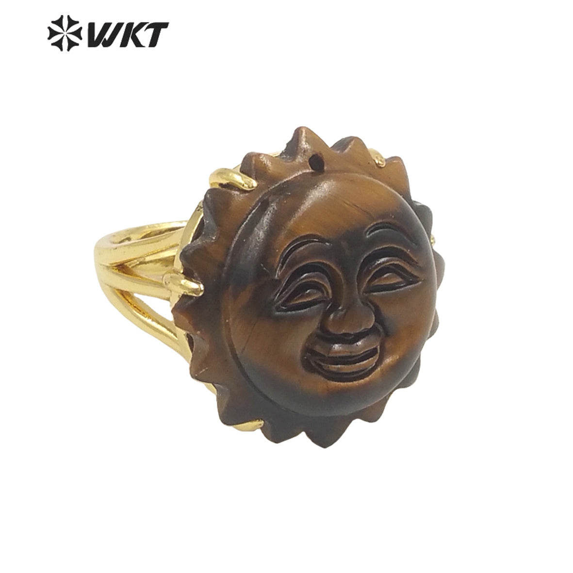 WT-R489 WKT Fashion Design Trendy Gift for Women Sun Design Colorful High Quality Gorgeous Natural Gemstone Stone Ring