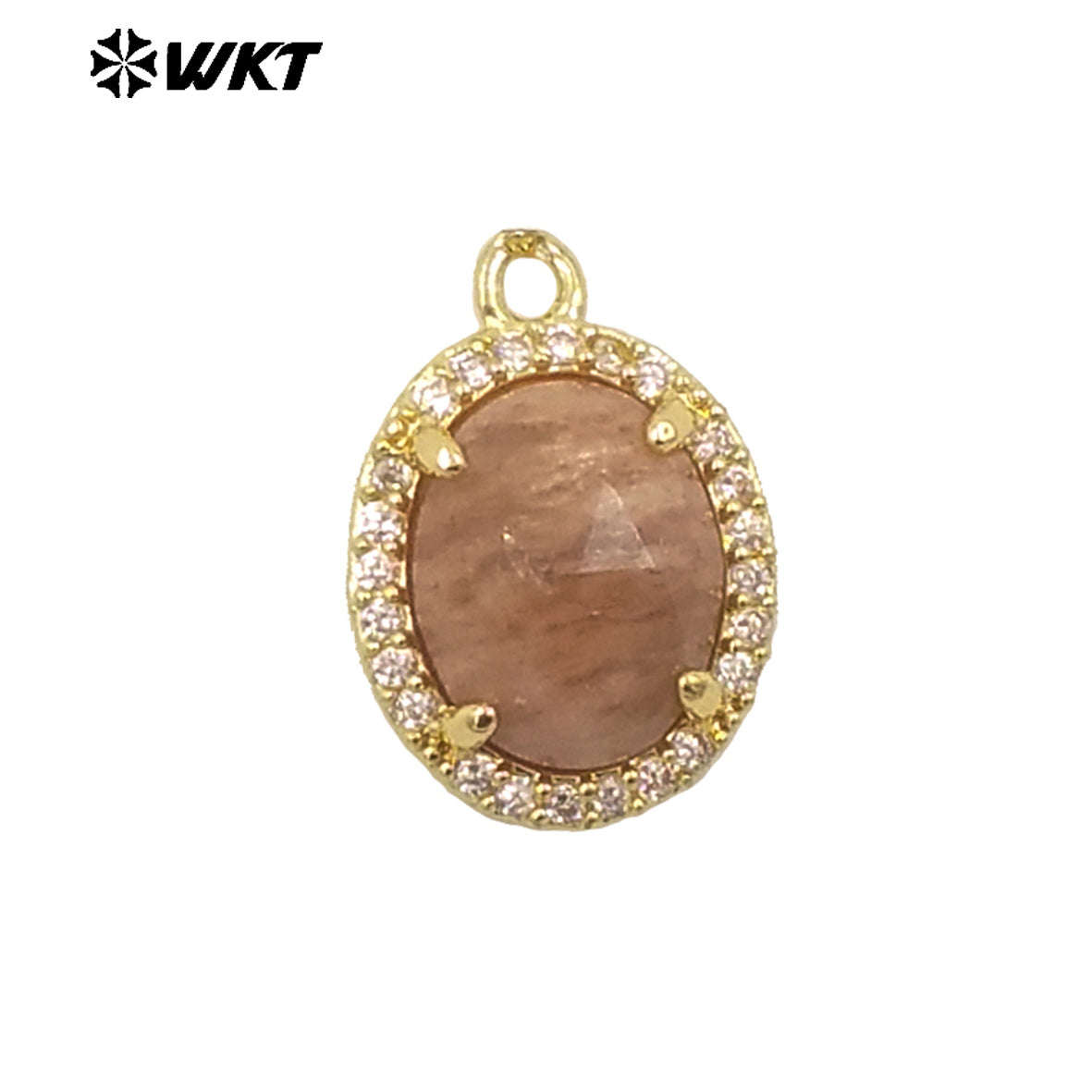 WT-P1991 on Sale Stylish Little Zircon Set With Multiple Gemstone 18K Gold Plated Round Unisex Pendant As Daily Dress and Gift