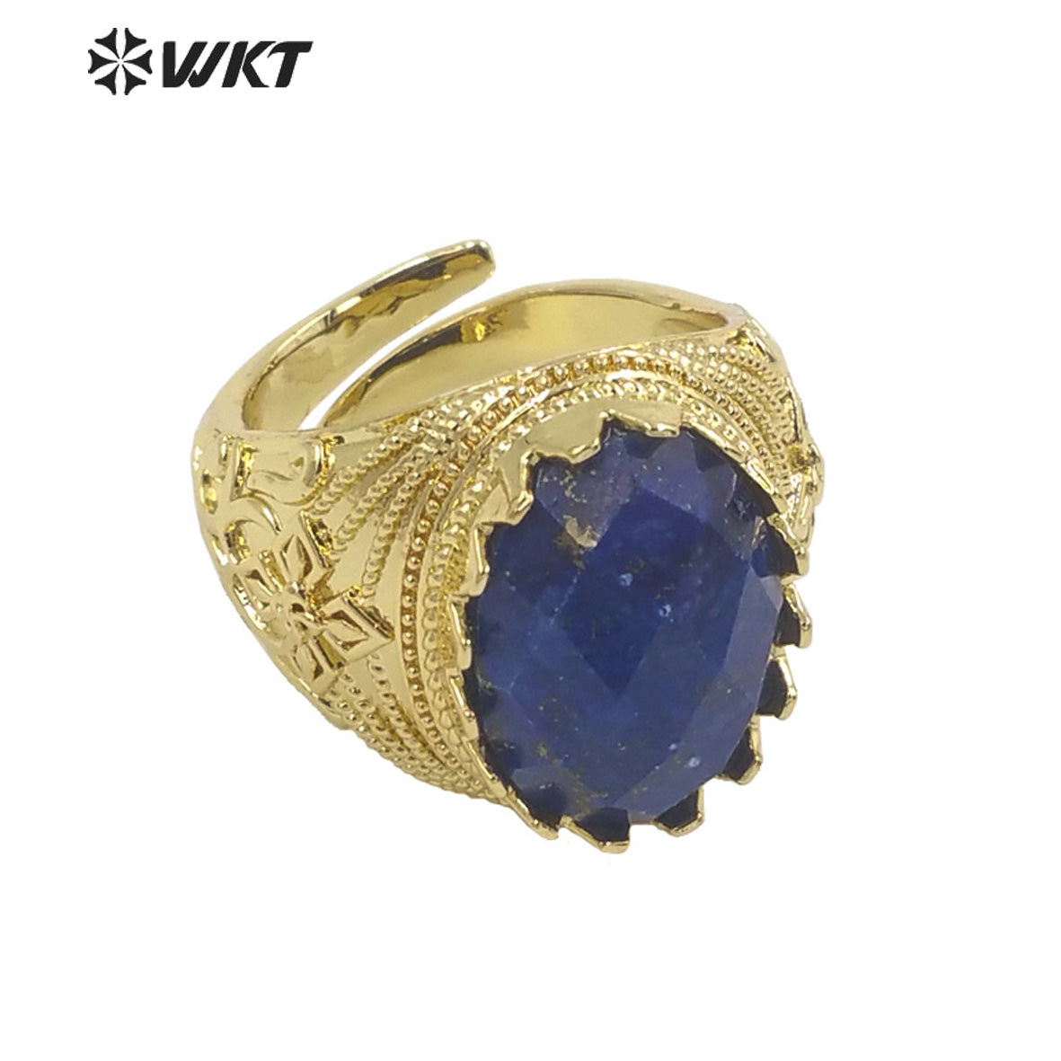 WT-R456 Wholesale Newest Spring Design 18k Gold Plated Oval Natural Stone Ring Gold Bezel Setting Europe Popular Jewelry Ring