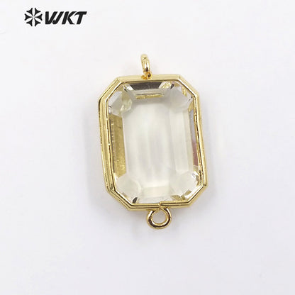 WT-C317 WKT Lapis/ Labradorite Gemstone Connectors for Jewelry Findings Amethyst Amazonite Stone for Bracelet