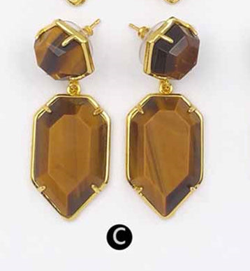 WT-E475 Wholesale Bohemia Arrow Teardrop Earrings Colorful for Sexy Girl Jewelry Elegant Gift Natural Stone Teardrop Earrings
