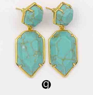 WT-E475 Wholesale Bohemia Arrow Teardrop Earrings Colorful for Sexy Girl Jewelry Elegant Gift Natural Stone Teardrop Earrings