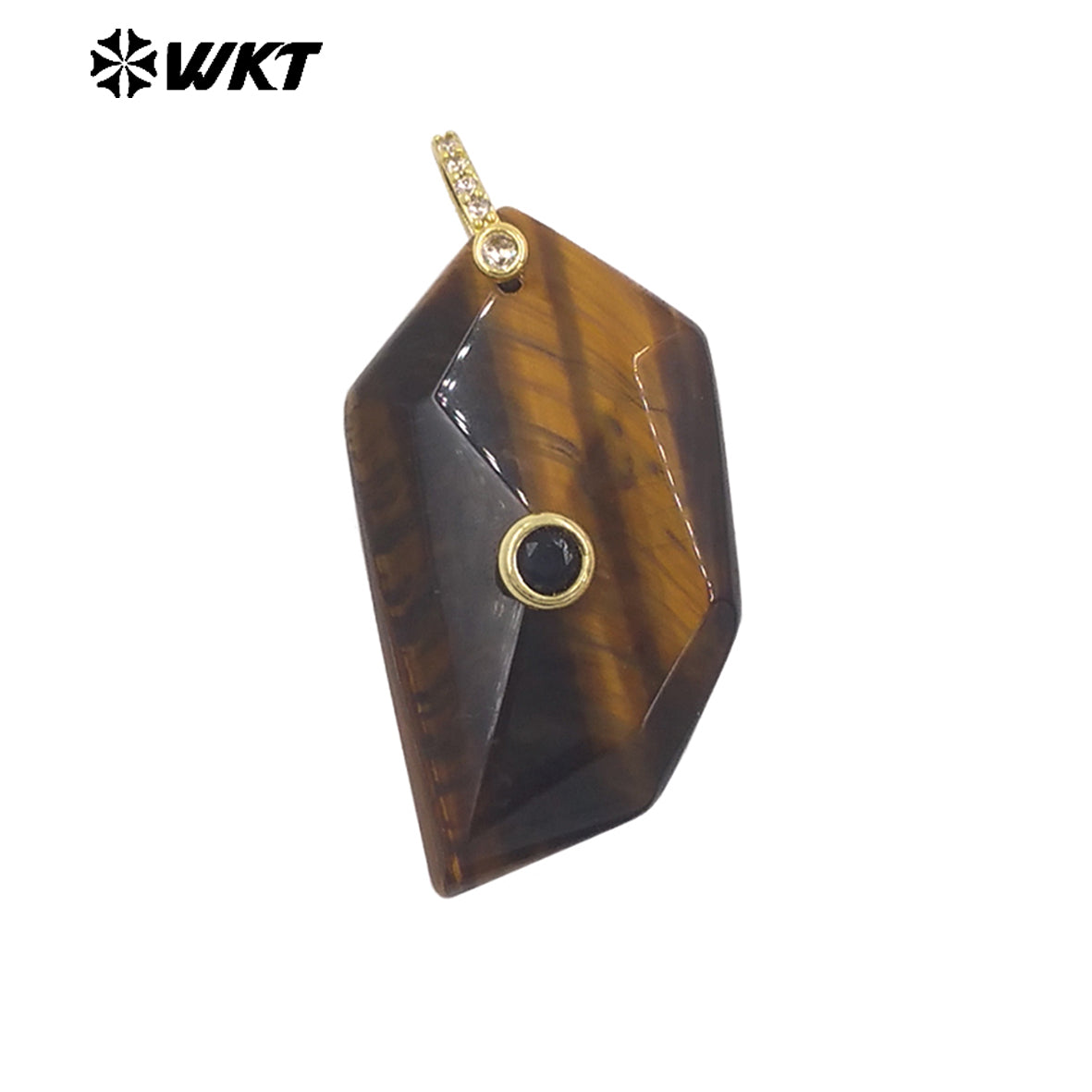 WT-P2145 Factory Wholesale Natural Gemstones Setting In Zircon Geometric Shape Gold Pendants For Women Earrings Handmade