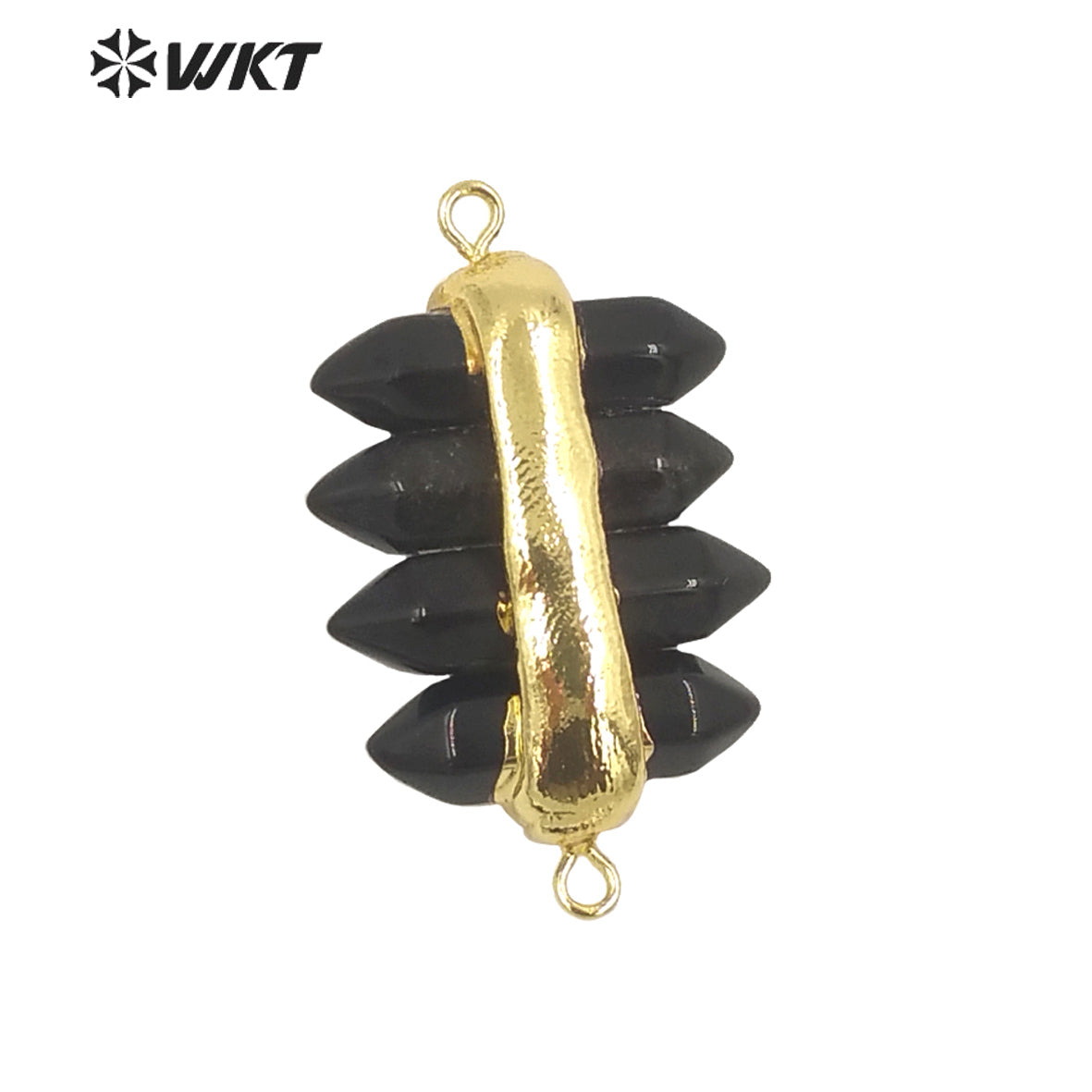 WT-C325 Amazing 4 Crystal Quartz Point With Double Loops Energey Gemstone Connectors Women Jewelry for Bracelet Make