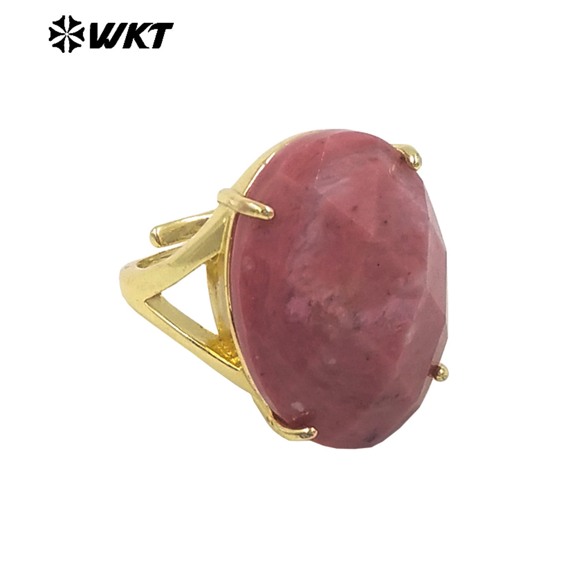 WT-R604 Good Quality Gold Electroplated Faceted Multiple Natural Gemstones Rings For Friends Fashionable Jewelry Present