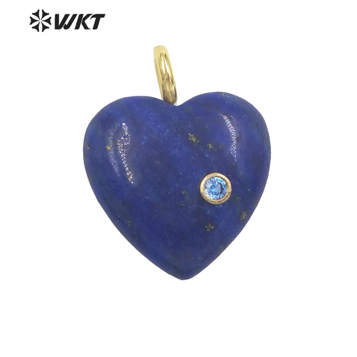 WT-P2028 Factory Wholesale Romantic Style Natural Gemstones And Zircon Heart Shape Pendants For Earrings Design Charms