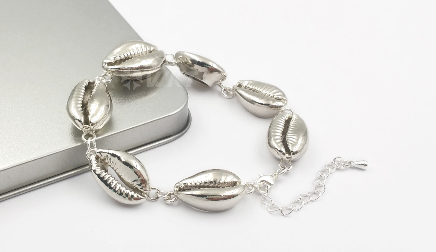 WT-B430 Cowrie Shell in Full Gold Silver Rose Gold Gun Black Electroplated Plated Different Kinds Bohe Gift for Women Bracelets