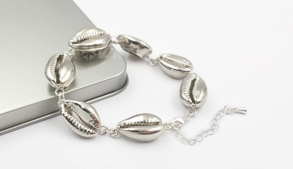 WT-B430 Cowrie Shell in Full Gold Silver Rose Gold Gun Black Electroplated Plated Different Kinds Bohe Gift for Women Bracelets