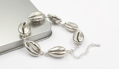 WT-B430 Cowrie Shell in Full Gold Silver Rose Gold Gun Black Electroplated Plated Different Kinds Bohe Gift for Women Bracelets