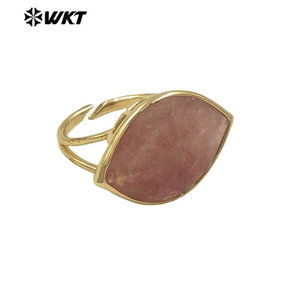 WT-R519 WKT New Design Charming Natural Flash Labradorite Stone Eye Gemstone Setting Ring for Women Party Wear Jewelry