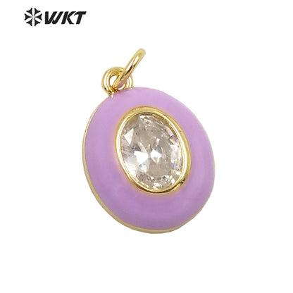 WT-MP236 Colorful and Fashion Jewelry Drop Oil on Cz Stone Very Nice Pendant and Fine Jewelry Pendant As a Gift for Party