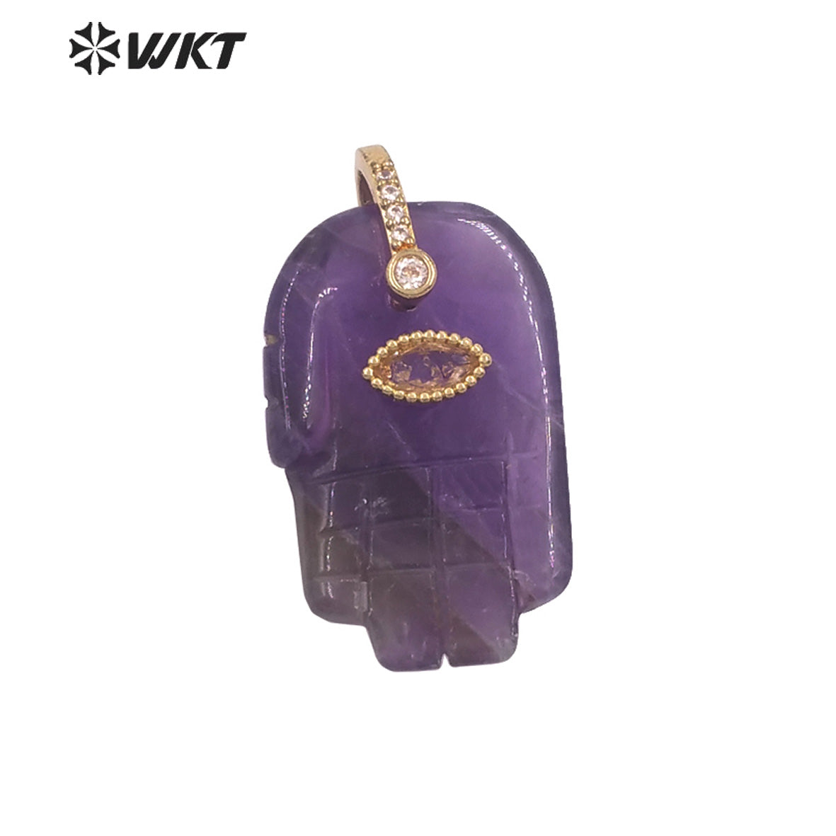 WT-P2040 New Fashion Cute Natural Stone And Zircon Hand Shape Little Pendants As Lady Earrings DIY Jewelry Accessories