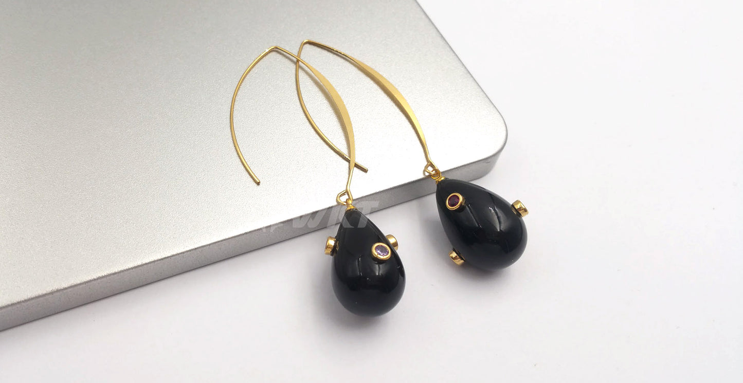 WT-E556 Natural Shell Pearl With Hole Big Ring for Women Shell Earring Gold Plated Hollow Out White Red Shell Earring